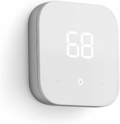 an amazon smart thermostat on a white background